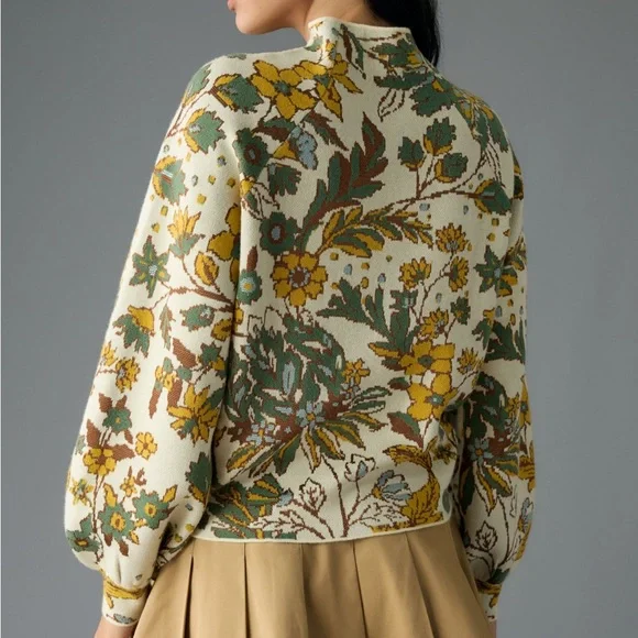 Floral mock neck sweater - Picture 4 of 12